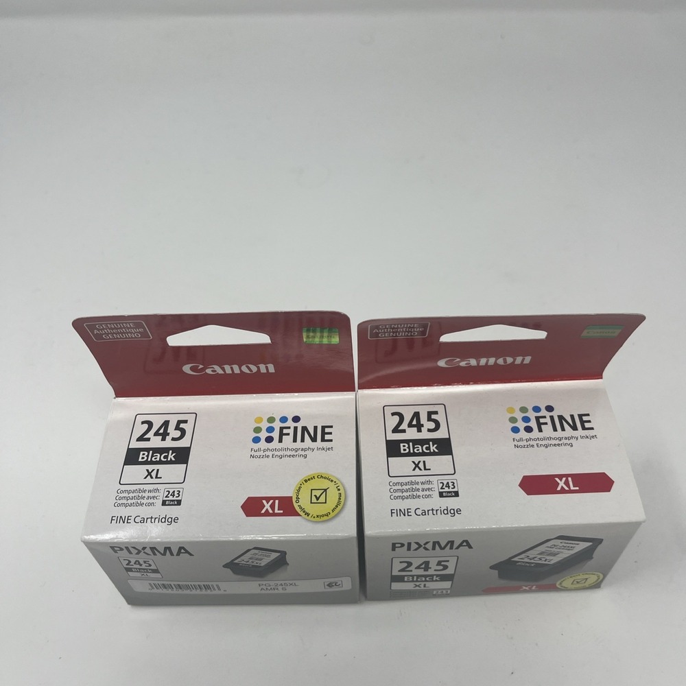 Lot Of 2 Canon Pixma  PG-245 XL High Capacity Black Ink New